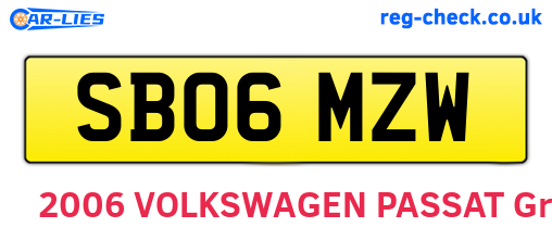 SB06MZW are the vehicle registration plates.