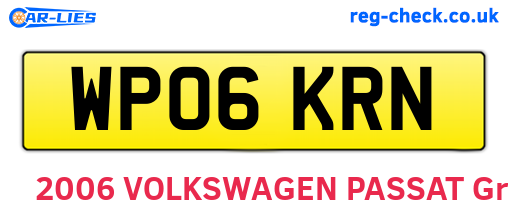 WP06KRN are the vehicle registration plates.
