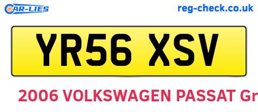 YR56XSV are the vehicle registration plates.