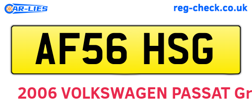 AF56HSG are the vehicle registration plates.