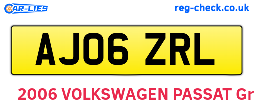AJ06ZRL are the vehicle registration plates.
