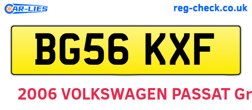 BG56KXF are the vehicle registration plates.