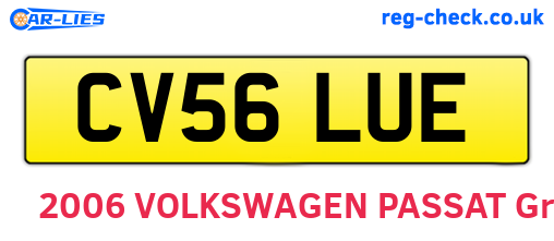 CV56LUE are the vehicle registration plates.