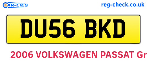 DU56BKD are the vehicle registration plates.