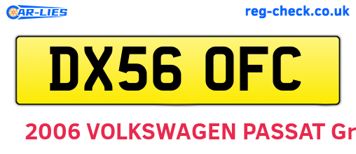 DX56OFC are the vehicle registration plates.