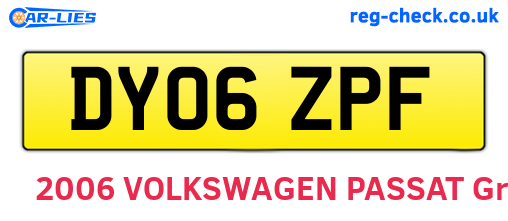 DY06ZPF are the vehicle registration plates.