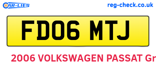 FD06MTJ are the vehicle registration plates.