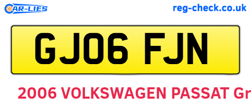 GJ06FJN are the vehicle registration plates.