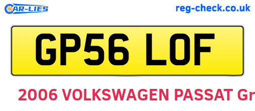 GP56LOF are the vehicle registration plates.