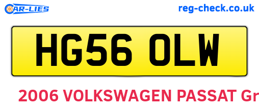 HG56OLW are the vehicle registration plates.