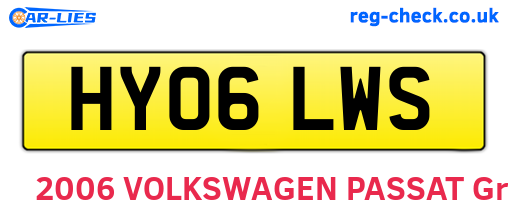 HY06LWS are the vehicle registration plates.