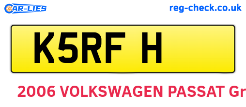 K5RFH are the vehicle registration plates.