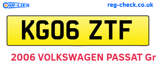 KG06ZTF are the vehicle registration plates.