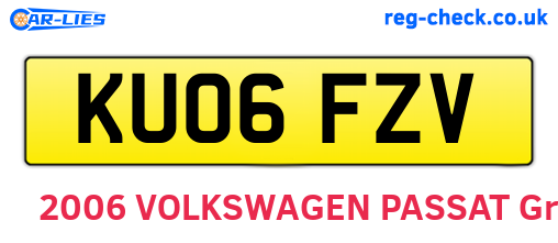 KU06FZV are the vehicle registration plates.