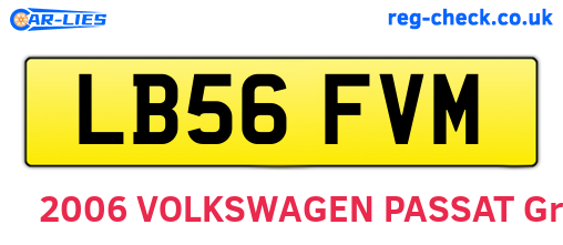 LB56FVM are the vehicle registration plates.