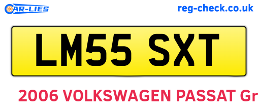LM55SXT are the vehicle registration plates.