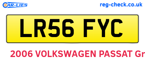 LR56FYC are the vehicle registration plates.