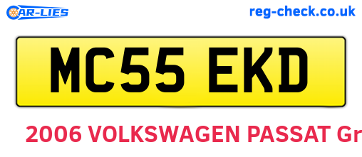 MC55EKD are the vehicle registration plates.