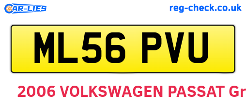 ML56PVU are the vehicle registration plates.