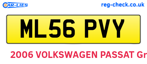 ML56PVY are the vehicle registration plates.