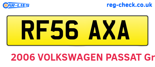 RF56AXA are the vehicle registration plates.