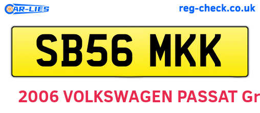 SB56MKK are the vehicle registration plates.