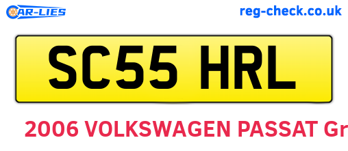 SC55HRL are the vehicle registration plates.
