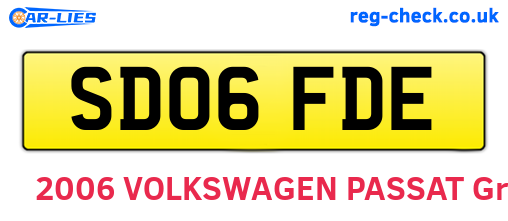 SD06FDE are the vehicle registration plates.