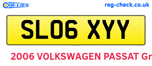 SL06XYY are the vehicle registration plates.