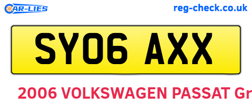 SY06AXX are the vehicle registration plates.