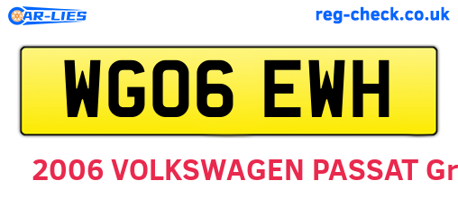 WG06EWH are the vehicle registration plates.