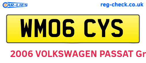 WM06CYS are the vehicle registration plates.