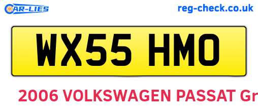 WX55HMO are the vehicle registration plates.