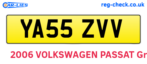 YA55ZVV are the vehicle registration plates.