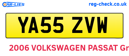 YA55ZVW are the vehicle registration plates.