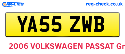 YA55ZWB are the vehicle registration plates.
