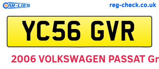 YC56GVR are the vehicle registration plates.