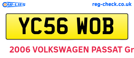 YC56WOB are the vehicle registration plates.