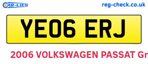 YE06ERJ are the vehicle registration plates.