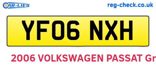 YF06NXH are the vehicle registration plates.