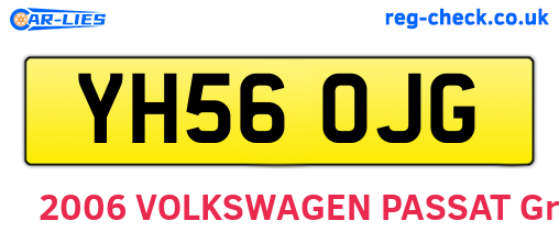 YH56OJG are the vehicle registration plates.