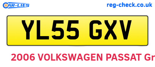 YL55GXV are the vehicle registration plates.