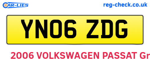 YN06ZDG are the vehicle registration plates.
