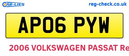 AP06PYW are the vehicle registration plates.