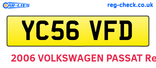 YC56VFD are the vehicle registration plates.