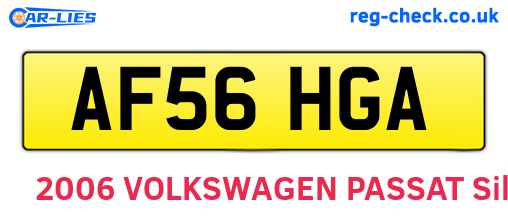 AF56HGA are the vehicle registration plates.