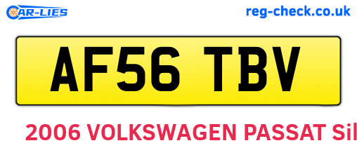 AF56TBV are the vehicle registration plates.