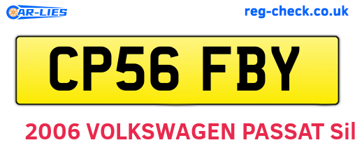 CP56FBY are the vehicle registration plates.