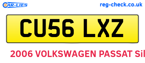 CU56LXZ are the vehicle registration plates.