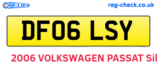 DF06LSY are the vehicle registration plates.
